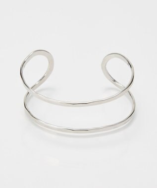 Phoebe 【金属アレルギー対応】2ラインテクスチャーワイドカフバングル　シルバー/ニッケルフリー シルバー