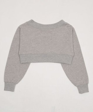 WEGO グラフィックオフショルショートスウェット 杢グレー