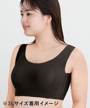 WACOAL 【GOCOCi ゴコチ】 ノンワイヤーブラ ハーフトップ 3Lサイズ～ 大きなバストを安定 まるでつけていないような着ごこち ブラジャー ホックなし レディース CGG533 /ワコール ブラック