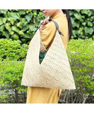 UNBILLION perche マダガスカルラフィア×姫路レザーホーボーバッグ