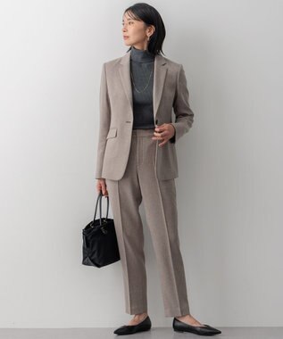 23区 【洗える】ウールライクカルゼ テーパードパンツ ベージュ系