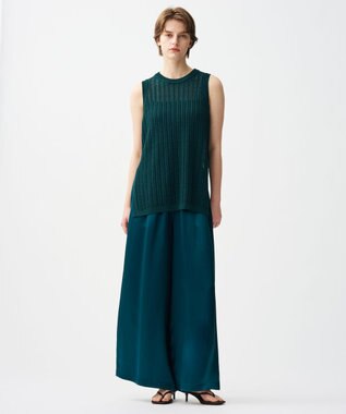 uncrave シースルーケーブルニット ノースリーブトップス ビリジアングリーン