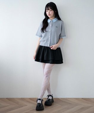 WEGO キンボタンエリツキケーブルニット グレー