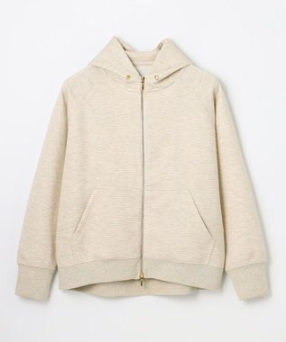 ANY L ラメダンボールダブルジップパーカー オートミール