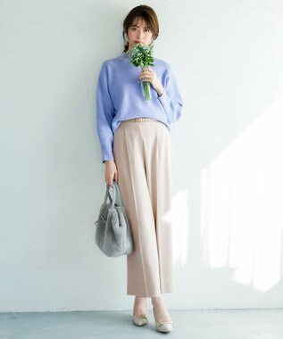 ANY SIS S 【セットアップ対応】セレモニーダブルクロス ワイドパンツ ライトベージュ