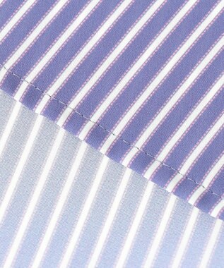 組曲 ライトデシンフリル襟 ブラウス ブルーストライプ系1