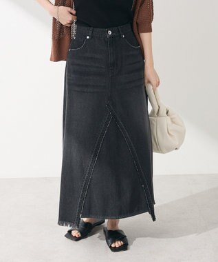 Green Parks ・ＳＵＧＡＲ　ＳＰＯＯＮ　リメイク風デニムスカート Black