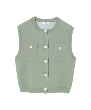 DAKS ダブルフェイス ショートベスト ライトグリーン