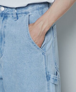 WEGO ルーズペインターパンツ デニム淡色