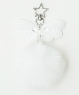 WEGO ファーぽんぽんエンジェルキーホルダー