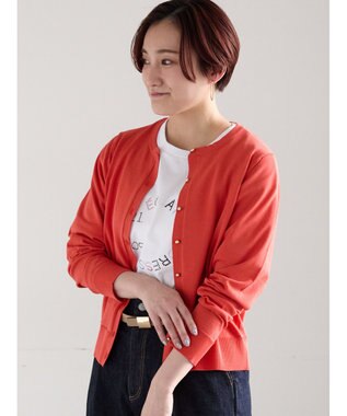 Te chichi 14G綿ポリクルーカーディガン