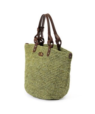 IBIZA ラフィア　ハンドバッグ（草木染め） カーキ