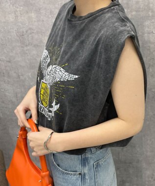 WEGO ヴィンテージウォッシュタックノースリーブT スミクロ