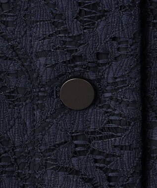 ICB L 【洗える】リーフラッセルレース ジャケット ネイビー系