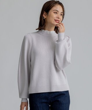 組曲 S 【WEB限定】襟付き片畔ニットプルオーバー