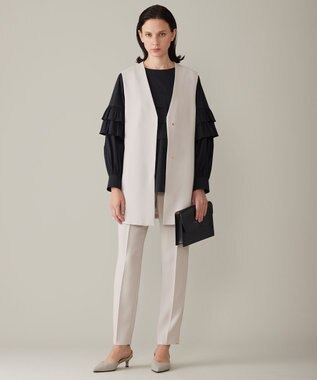 自由区 L 【洗える】タイプライターデザイン ブラウス ブラック系