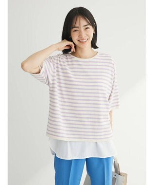 Green Parks 洗える　ニットＴシャツ Border