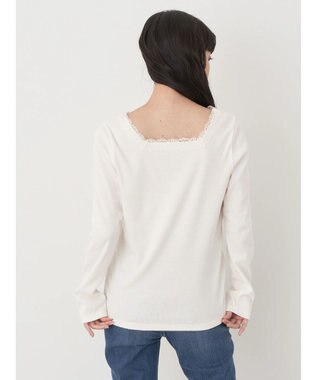 earth music&ecology 前後２ＷＡＹ襟レースプルオーバー Ivory