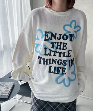 WEGO グラフィックBIGニットプルオーバー 柄3