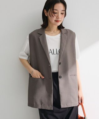 Green Parks メッシュフレンチスリーブジレ