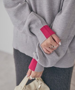 AMERICAN HOLIC バイパチラグランニットプルオーバー Light Gray Mixture