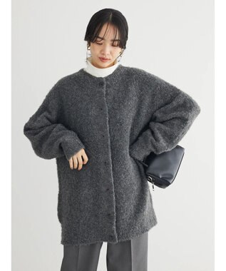 Green Parks ブークレゆるニットカーディガン Gray