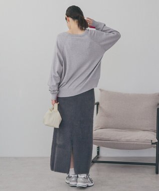 AMERICAN HOLIC バイパチラグランニットプルオーバー Light Gray Mixture