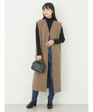 earth music&ecology やわらかタッチリブタートルネックプルオーバー Black