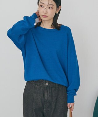 AMERICAN HOLIC バイパチラグランニットプルオーバー Blue