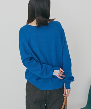 AMERICAN HOLIC バイパチラグランニットプルオーバー Blue