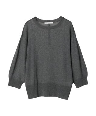 Green Parks ・ＥＬＥＮＣＡＲＥ　ＤＵＥバックパールシアー５分ニット Gray
