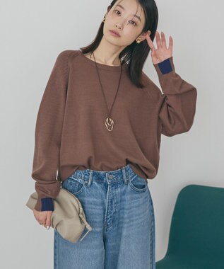 AMERICAN HOLIC バイパチラグランニットプルオーバー Mocha