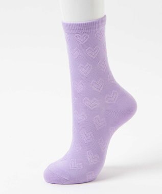 WEGO ポコポコハートクルーソックス パープル