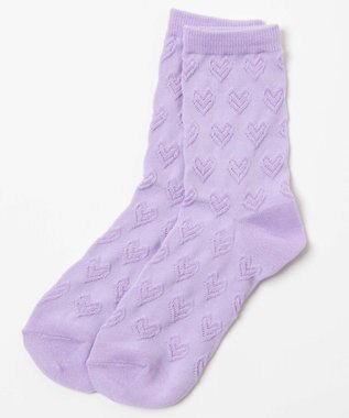 WEGO ポコポコハートクルーソックス パープル