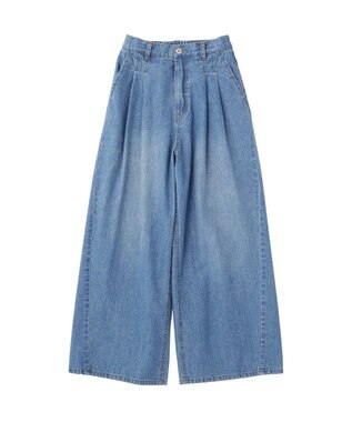 earth music&ecology イージータックワイドデニム Light Indigo