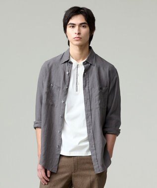J.PRESS MEN 【洗える】リネントロピカル シャツ / レギュラー グレー系