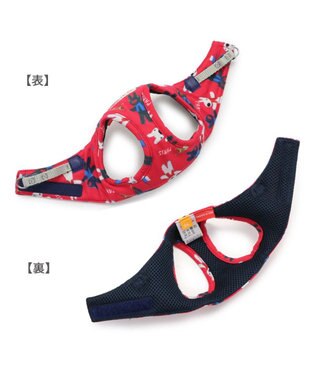 PET PARADISE リサとガスパール ベストハーネス 《パリ柄》 ＳＳ 小型犬 レッド