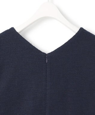 ICB L 【WEB限定・洗える】 ツイードインレイ ジャンパースカート ワンピース ネイビーブルー系