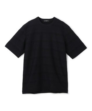 JOSEPH HOMME 【新柄 / 新素材】ジャガードボーダー　クルーネックTシャツ ブラック系