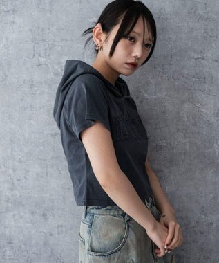 WEGO ピグメントフードちびT ネイビー