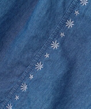 組曲 KIDS 【150-160㎝】 ブルーフラワーデニムキュロット ネイビー