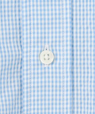 J.PRESS MEN 【クールマックス】サッカーストライプ／マイクロギンガムチェック シャツ/B.D サックスブルー系3