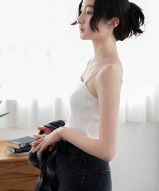 WEGO 【カップ付き】なちゅ盛れカップインショートキャミ オフホワイト