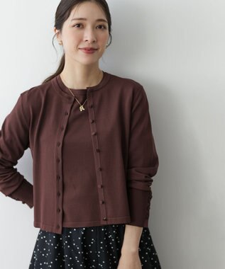 組曲 クルミボタン ニットカーディガン ブラウン系