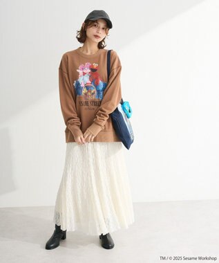 Green Parks セサミストリートミーツフルーツオブザルーム　スウェット Brown