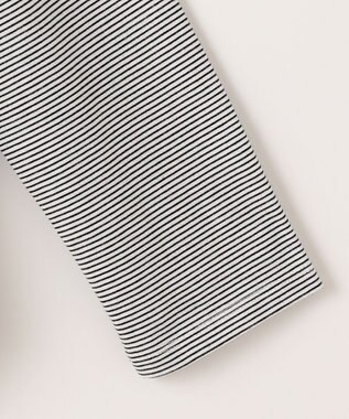 ANY SIS ロゴ刺繍 カットソー オフ×ブラックボーダー