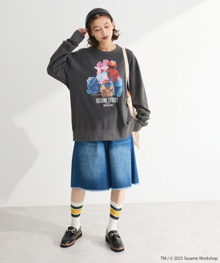 Green Parks セサミストリートミーツフルーツオブザルーム　スウェット Charcoal Gray