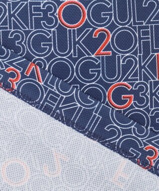 23区GOLF 【MEN】【吸水速乾/UVカット】ロゴ総柄プリント 半袖ポロシャツ ネイビー系5