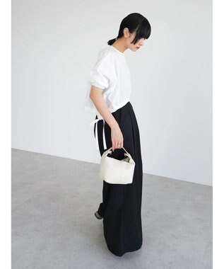 Green Parks ・ＥＬＥＮＣＡＲＥ　ＤＵＥ　リネンライクワイドパンツ Black