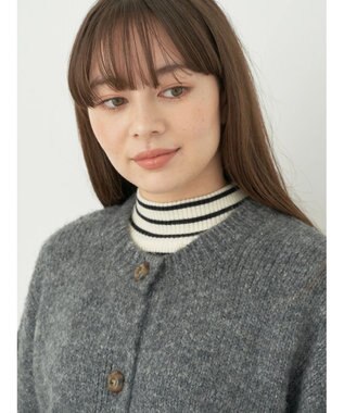 earth music&ecology ファンシーヤーンメランジカーディガン Dark Gray Mixture